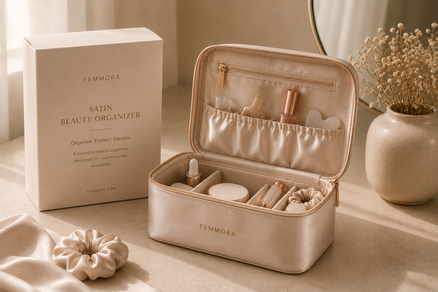 Satin Beauty Organizer